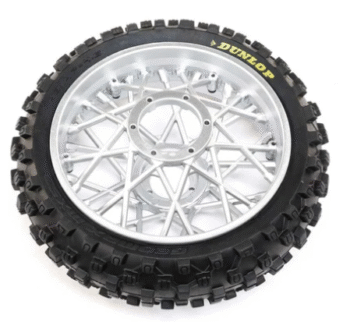 los46007. Dunlop MX53 Rear Tire Mounted, Chrome: Promoto-MX